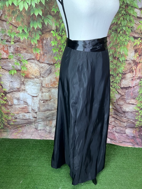 VINTAGE JESSICA MCCLINTOCK FOR GENNE SACK Black Sayin Wrap Skirt, 13 - Picture 8 of 8